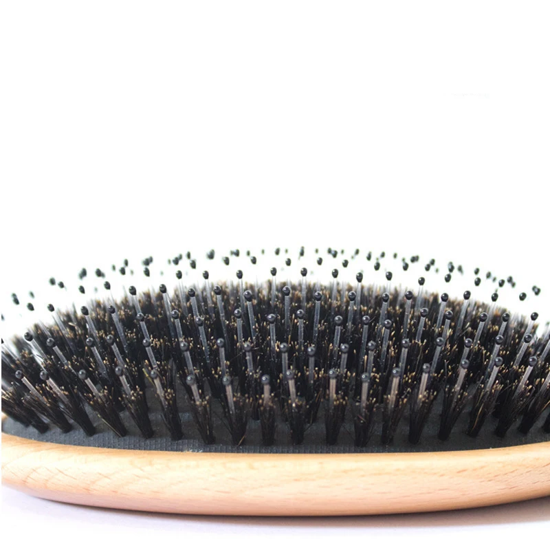 Wooden Paddle Hair Brush Cone Round Hair Comb And Brush Set Boar Bristle Private Label Wood Extension Hair Brush For Women