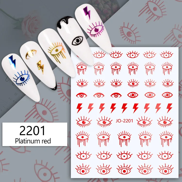 Wholesale 2023 New Product New Creative Design Nail Sticker 5D Blue Eyelash European and American Nail Sticker