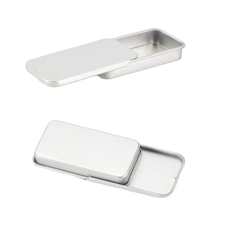 Small Rose Gold/Black Mint/Lip Balm/Solid Perfume/Soap Packaging Slide Top Metal Rectangle Tin Can/Case/Box