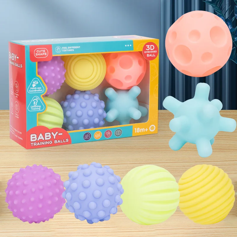 Newest sensory baby toys 6pcs Baby Textured Multi Ball Set Infant Sensory Balls Massage Soft Ball