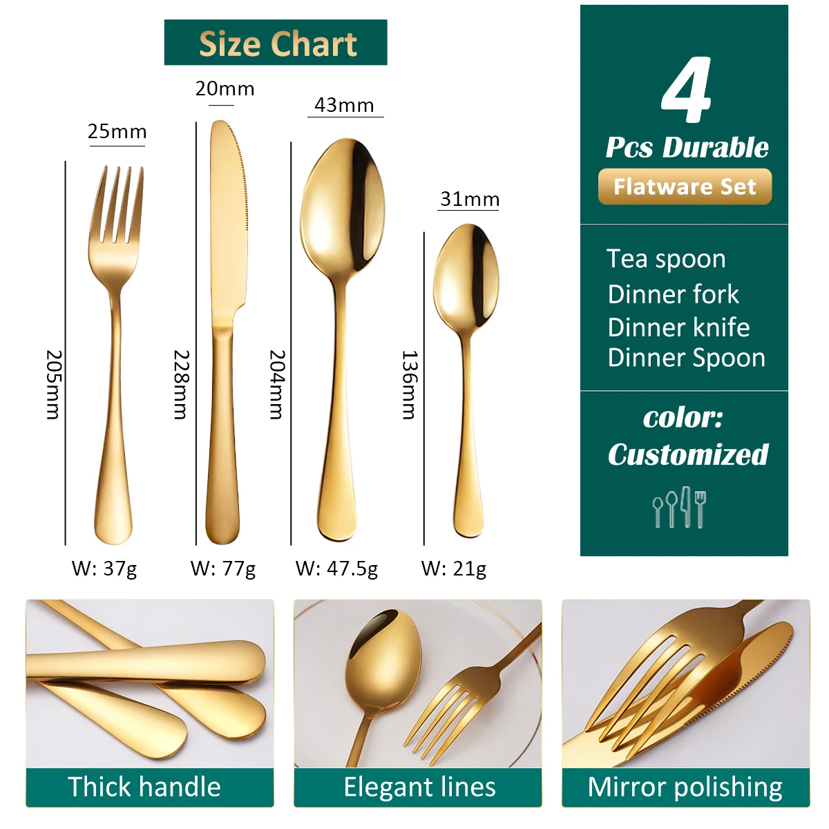 Custom High Quality Modern Flatware With Holder Restaurant Hotel Luxury Wedding Cutlery Gold Stainless Steel Silverware Set