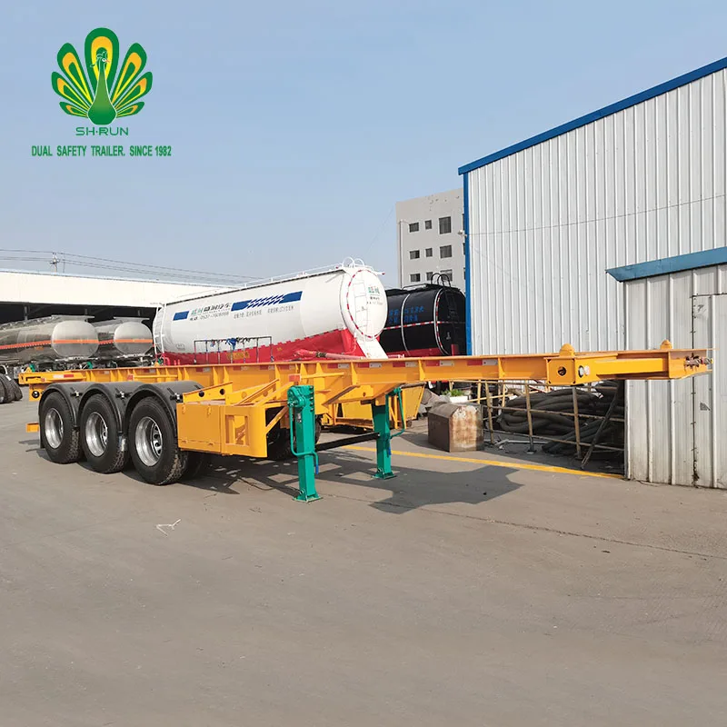 Light Weight Air Suspension 45 FT 3 Axle Skeleton Chassis Deck Container Semi Trailer