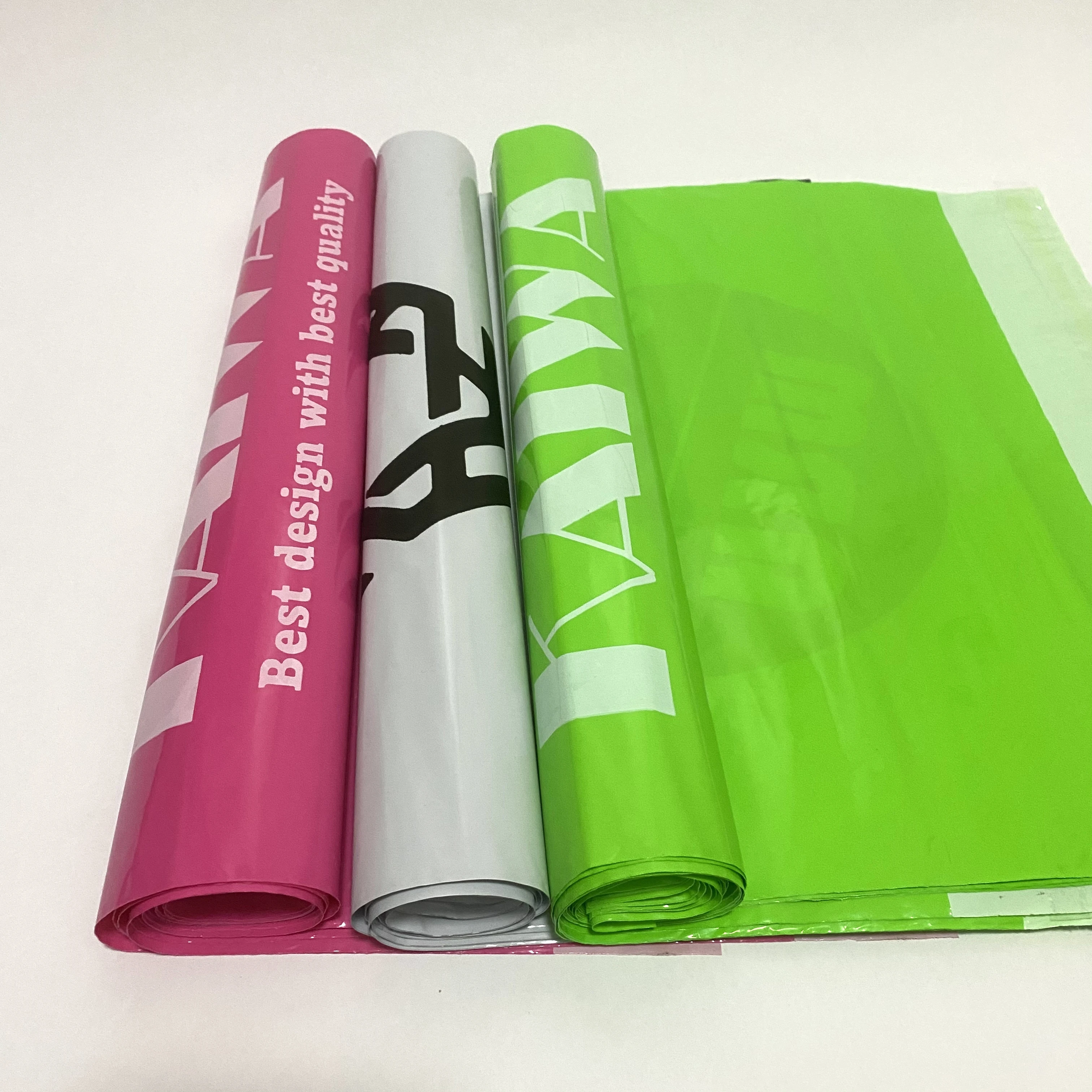 100% Recycled Custom Self Sealing Packaging Black Pink Poly Compostable Mailer Courier Bag