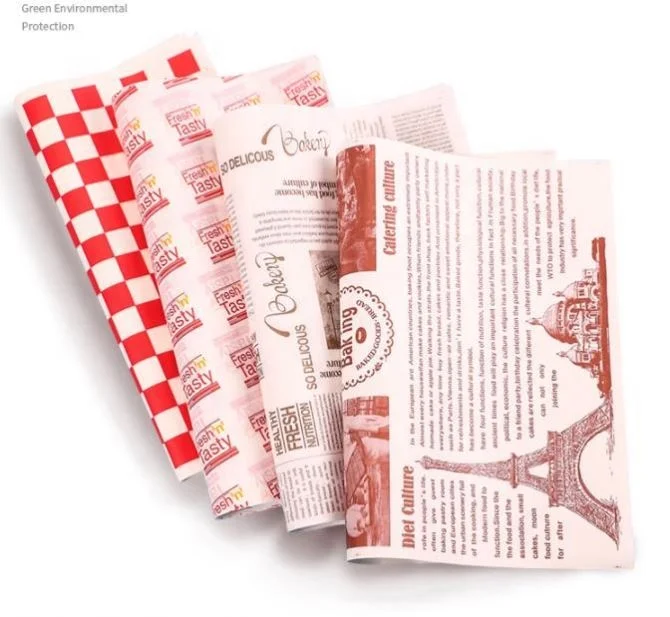 
Biodegradable Waterproof Vellum A4 Hard Printed Butter Wax Food Wrapping Paper Roll 