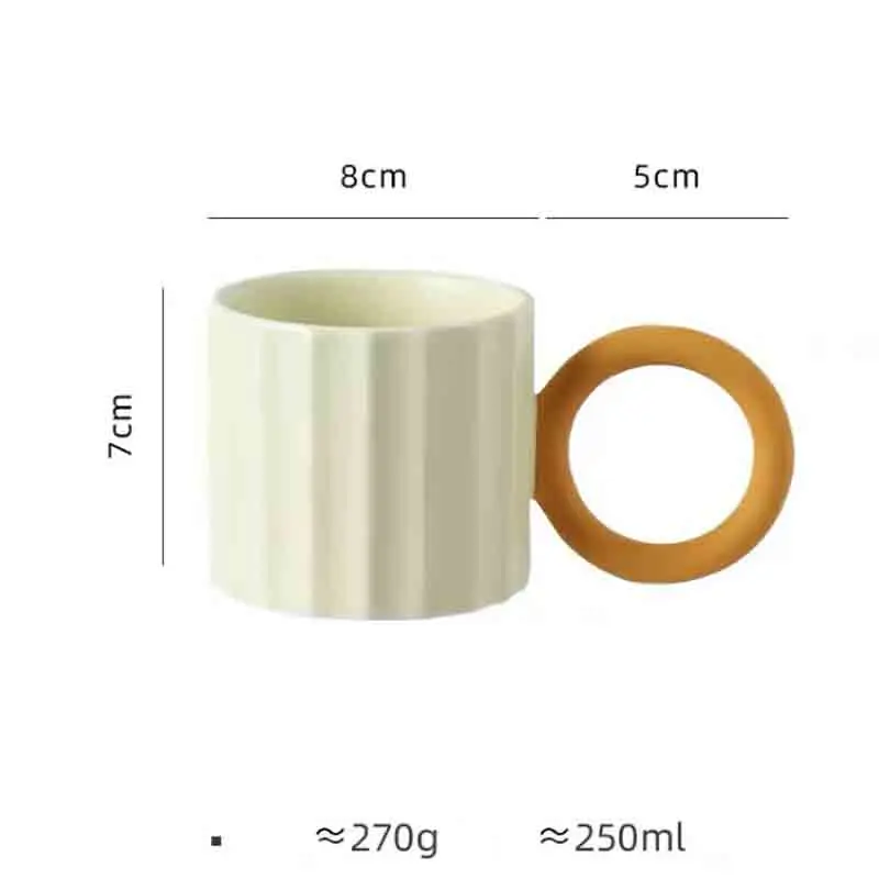 big ring handle colorful cute ceramic coffee mug cup