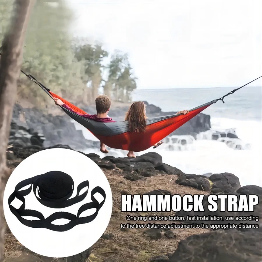 A Pair of Hammock Strap Tie the Hammock Adjustable Hammock Outdoor Polyester Strap for Outdoor Sport & Camping