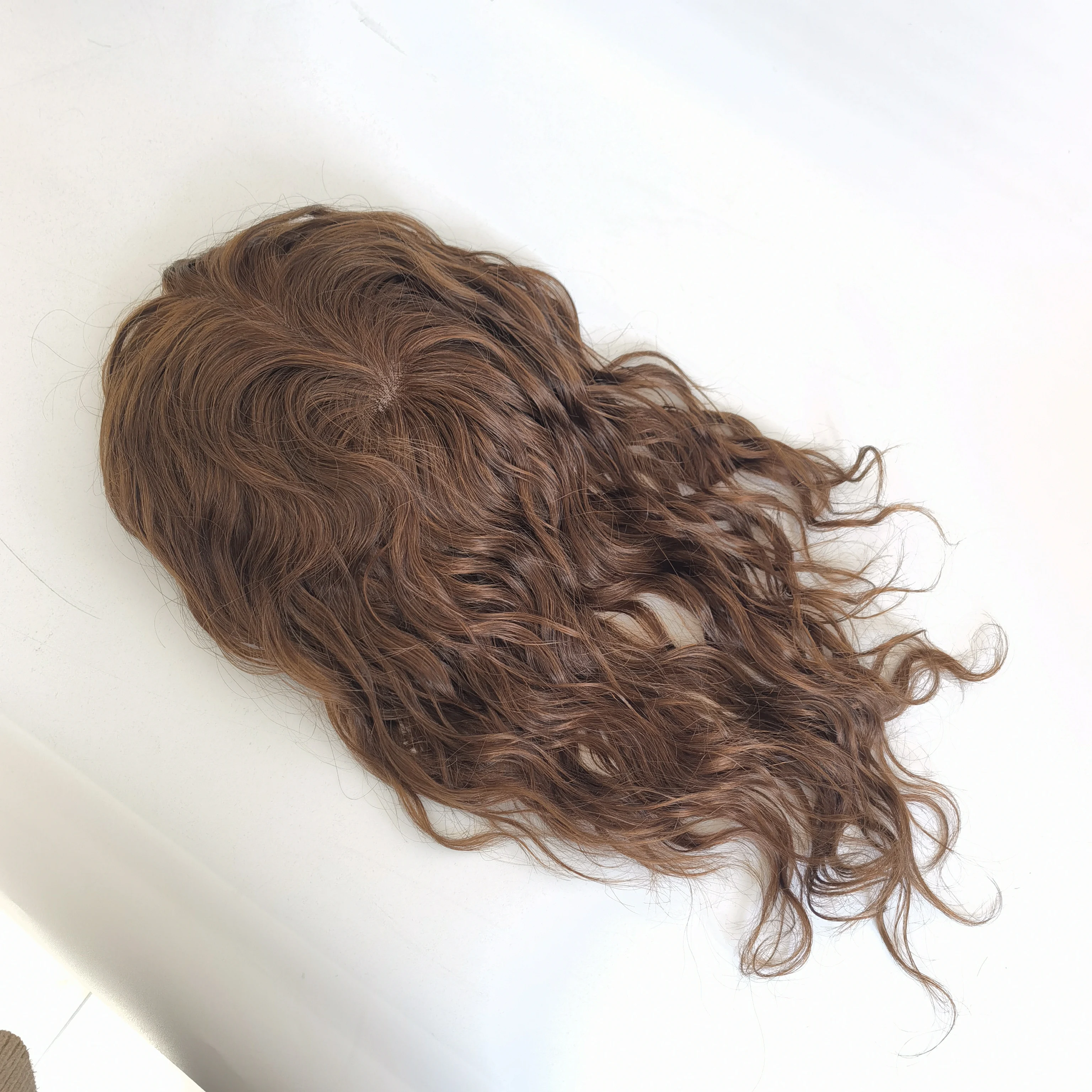 HQ Super invisible Hand Made Women and Man Unit Durable MONO with Double PU Around Blonde Human Hair Customized Toupees