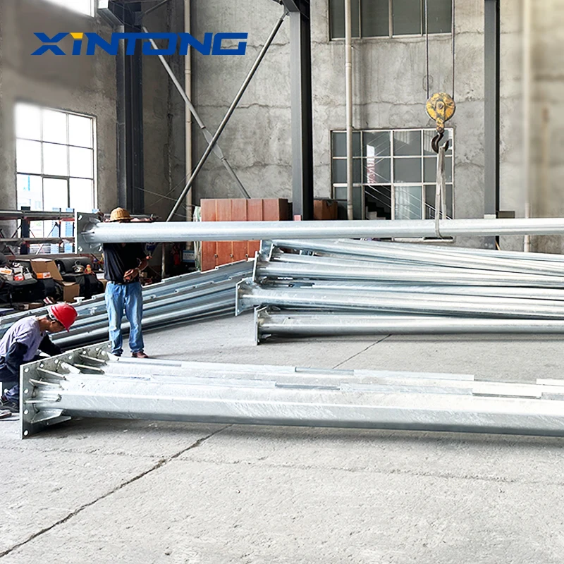 XINTONG двойной одиночный кронштейн горячее погружение оцинкованная сталь мощный дорожный фонарь уличный фонарный столб цена