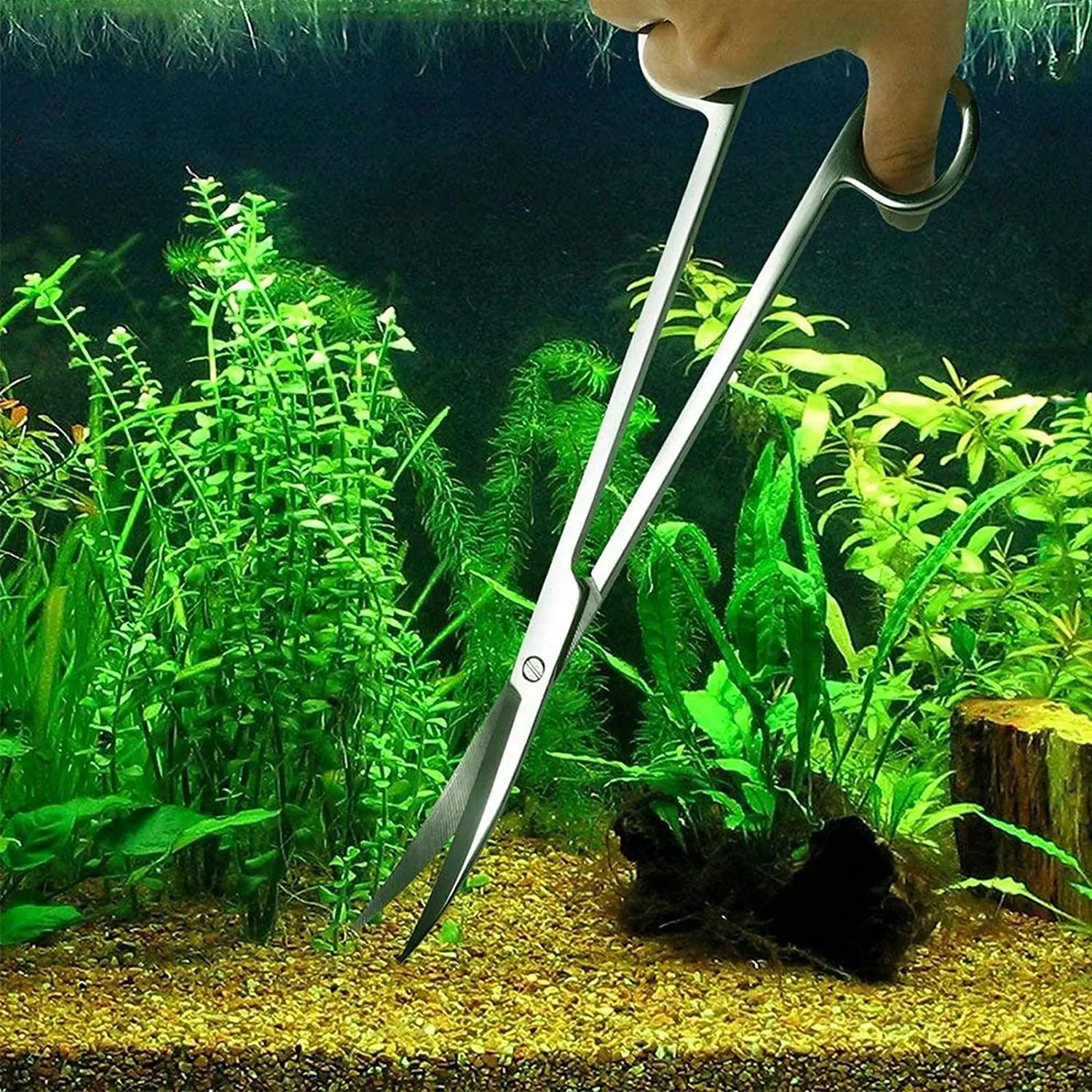 Fistoy Aquarium Scissor Tweezers Spatula Tool - 4 in 1 Stainless Steel Aquatic Plants Aquascaping Tools Set  Fish Starter Kit