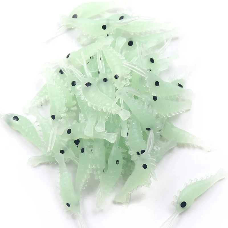 Manufacturers wholesale luminous soft lure bait small grass shrimp fresh sea water general 3cm 50pcs boxed