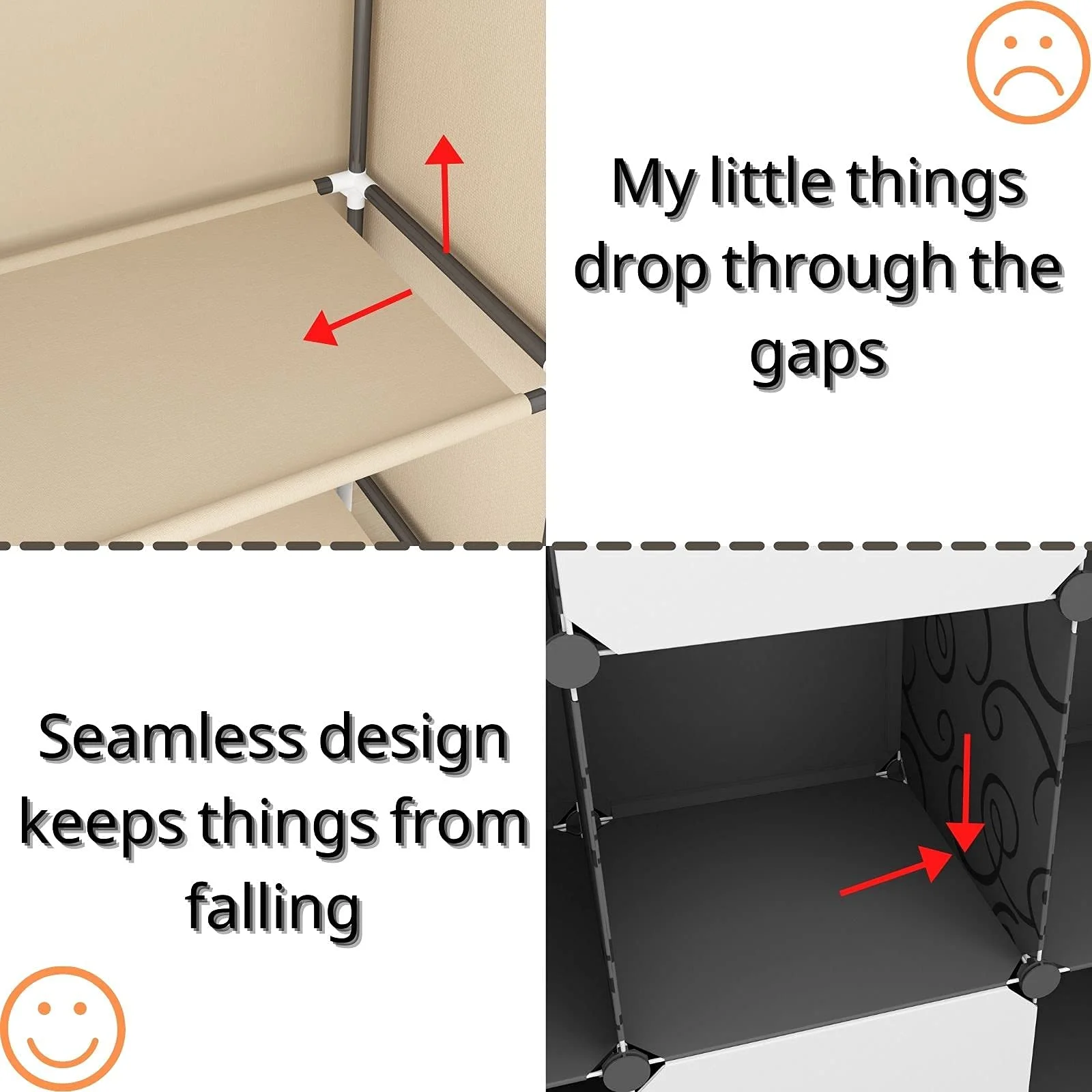 Hot Sale Cabinet Rectangular Plastic  Portable Cube Foldable Wardrobe Organiser Wardrobe