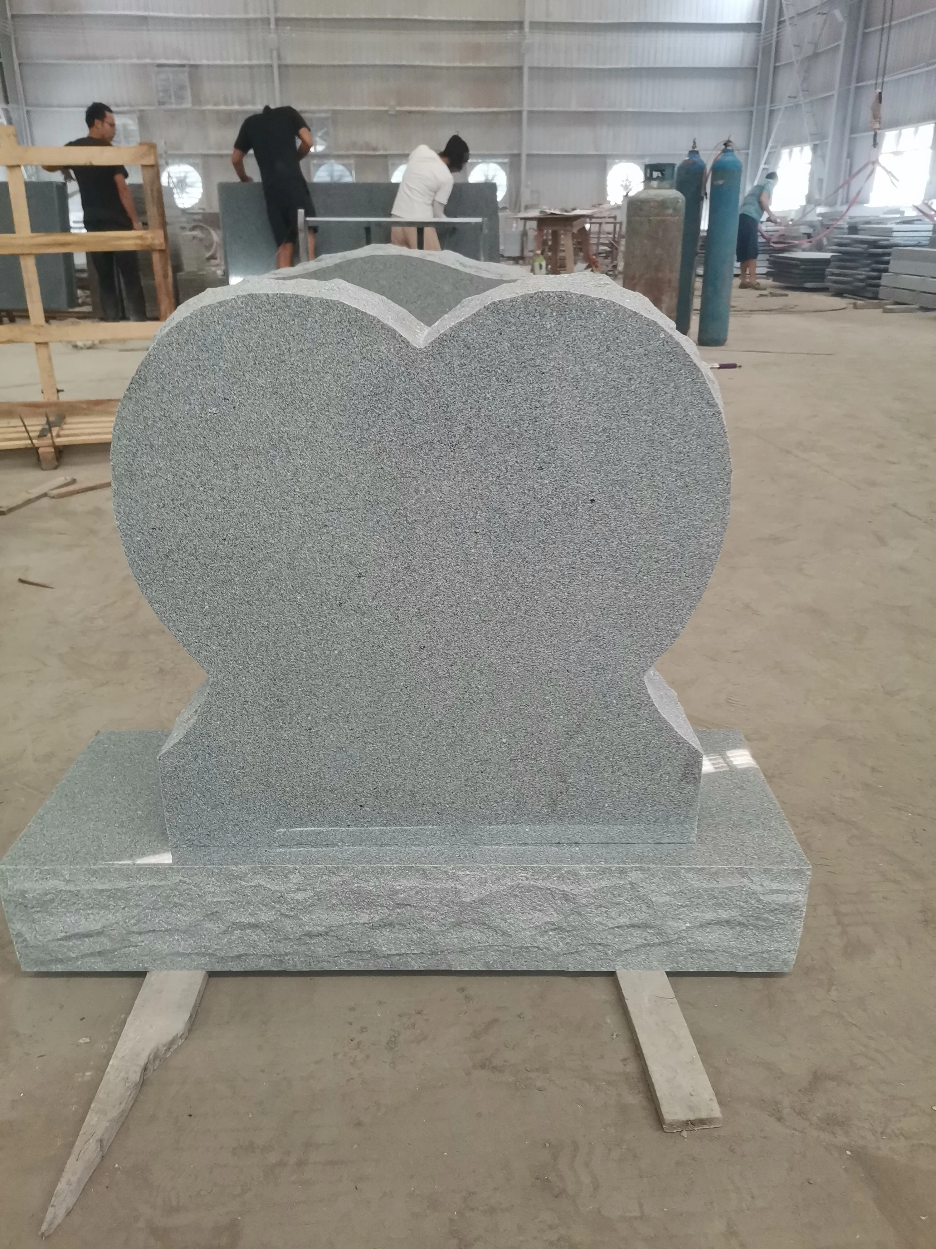 Light Grey Granite America Style Single Double Headstone G633 Memorial Monument
