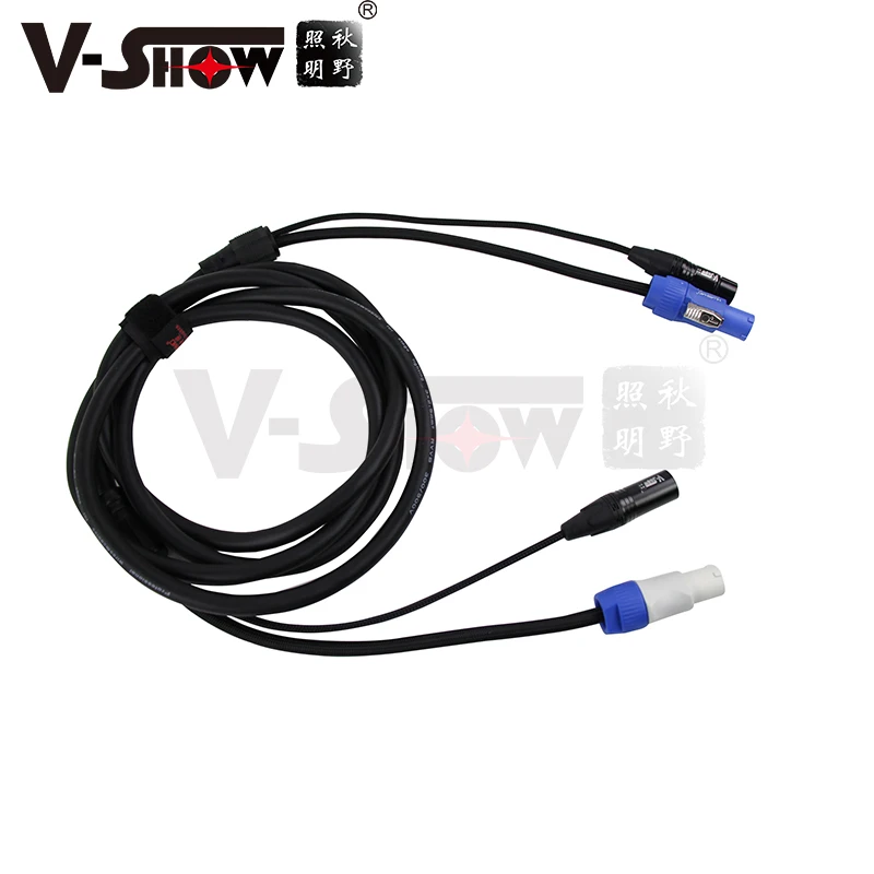 VSHOW PD04 2in1 XLR female and male Powercon in and out Dmx cable xlr and Power Hybrid Cable