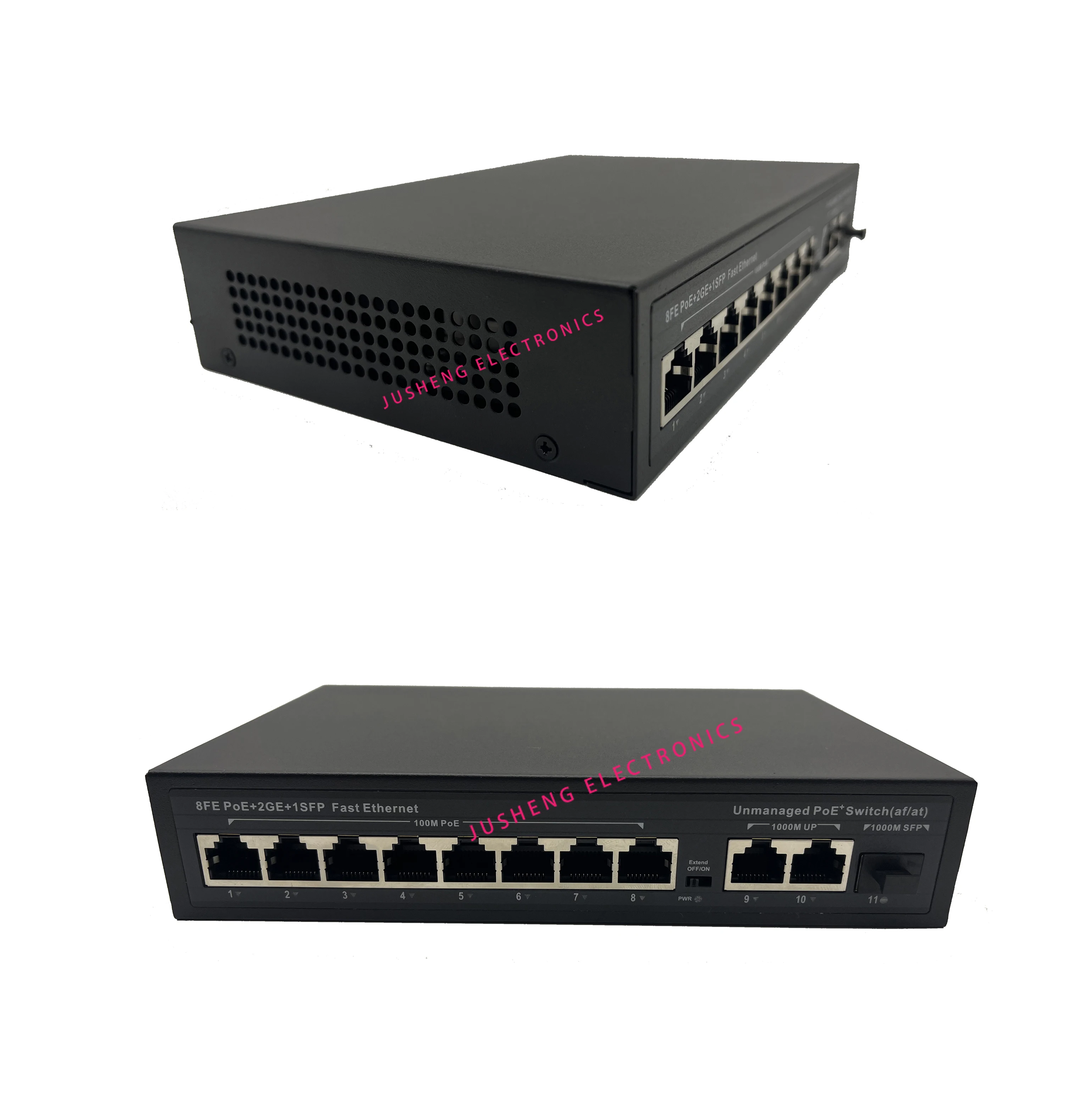 Переключатель AI POE/8x100 Мбит/с + 2x1000 Мбит/с + 1 Гигабитный оптический порт SFP/Стандартный Переключатель POE