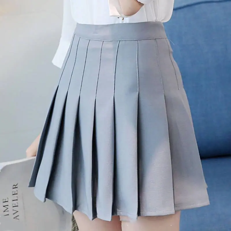 Custom Women High Waist Pleated Skirt Summer Casual Kawaii A-line Plaid School Uniform Mini Skirts for Girls