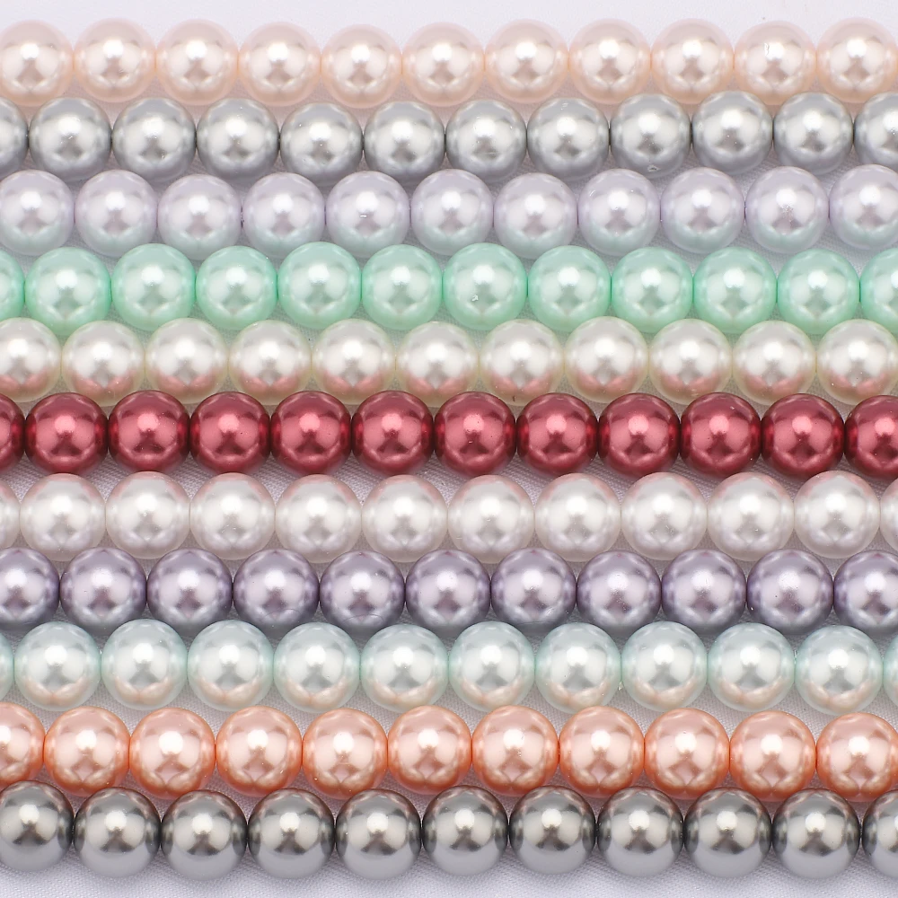 4 6 8 10mm High Quality Imitation Pearl Bright Shining Round Glass Pearl Beads For Jewelry Making DIY Necklace Bracelet