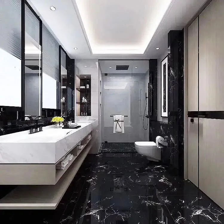 High-quality natural stone black marble slab with white veins for natural stone slabs from China