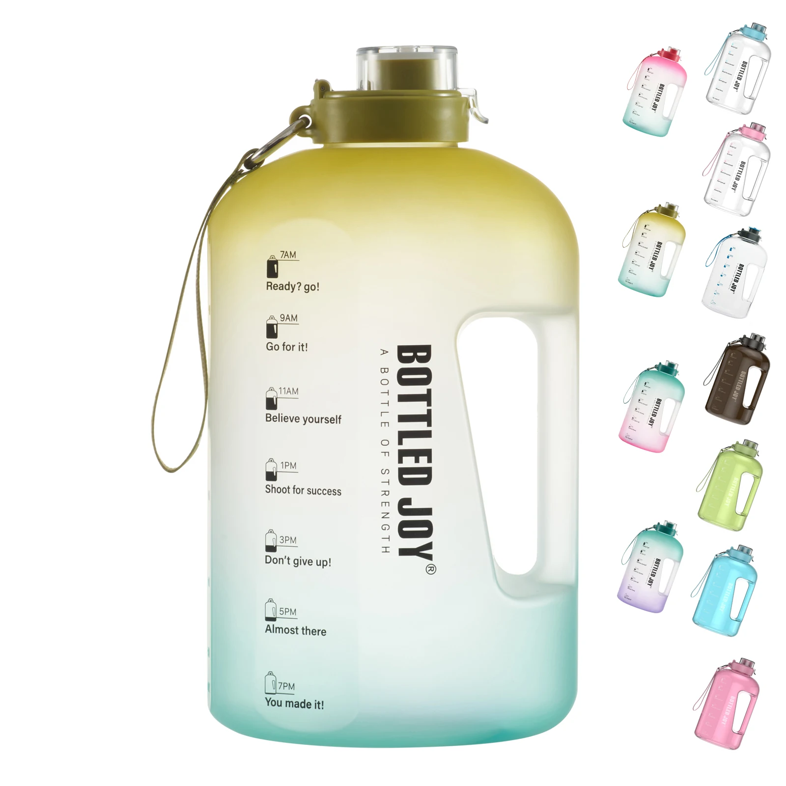 BOTTLED JOY Colorful Big Water Bottle Gym 1.5L/2.5L Large Capacity Water Jug Keg