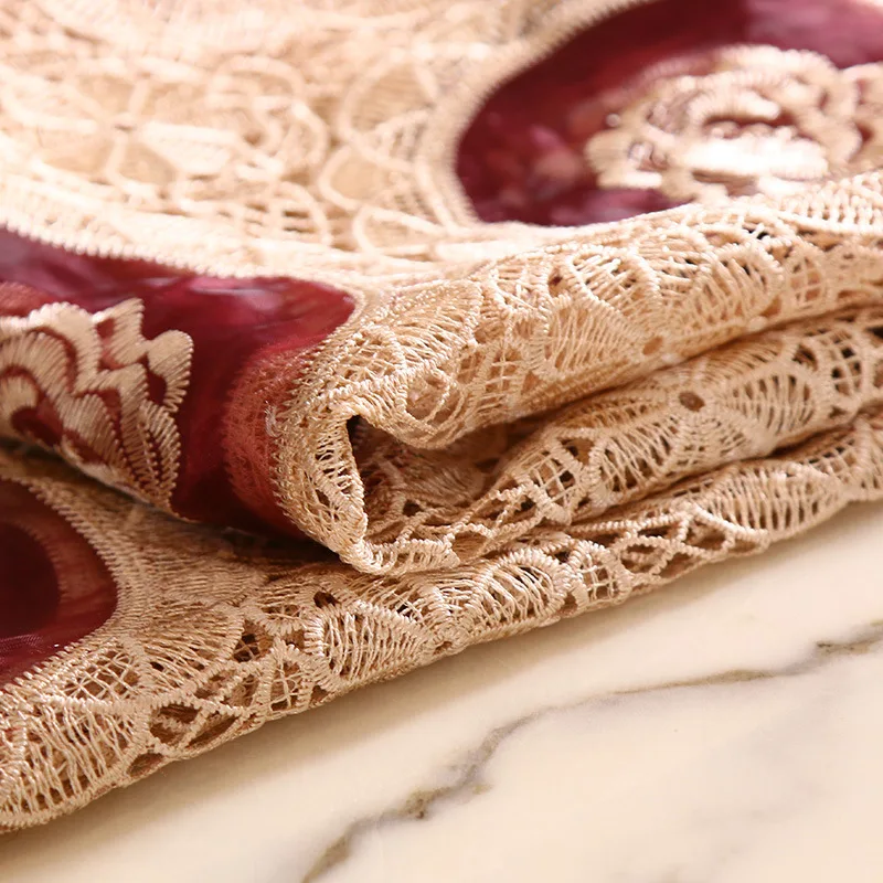 Wholesale Ivory Embroidered luxury Lace Table Cloth Elegant white table covers Wedding Lace Tablecloth