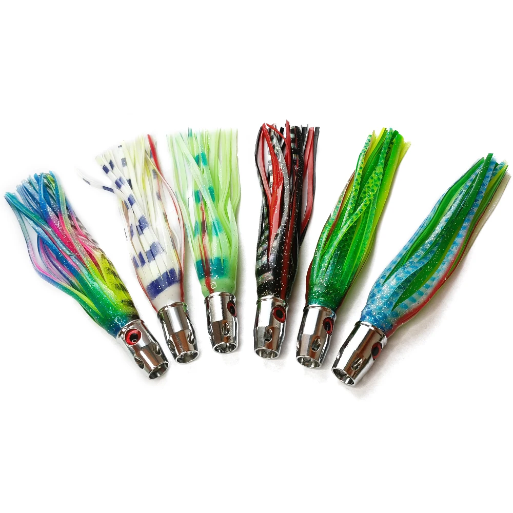 Newbility manufacture soft fishing lure Saltwater 165mm Octopus Squid Skirt Lures with metal head