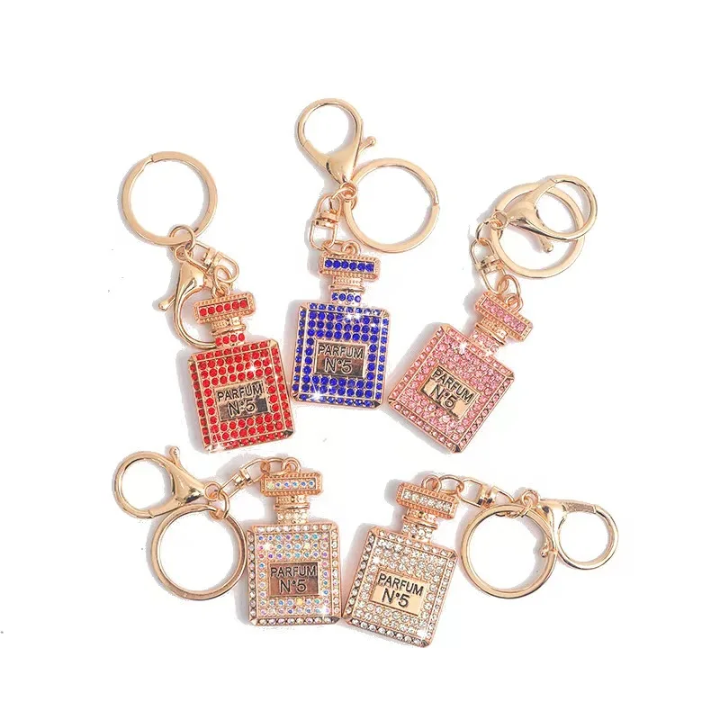 Metal Creative Keychains Luxury Fashionable Diamond Keychain Charm Rhinestone Keychain For Ring Handbag Bag Decoration