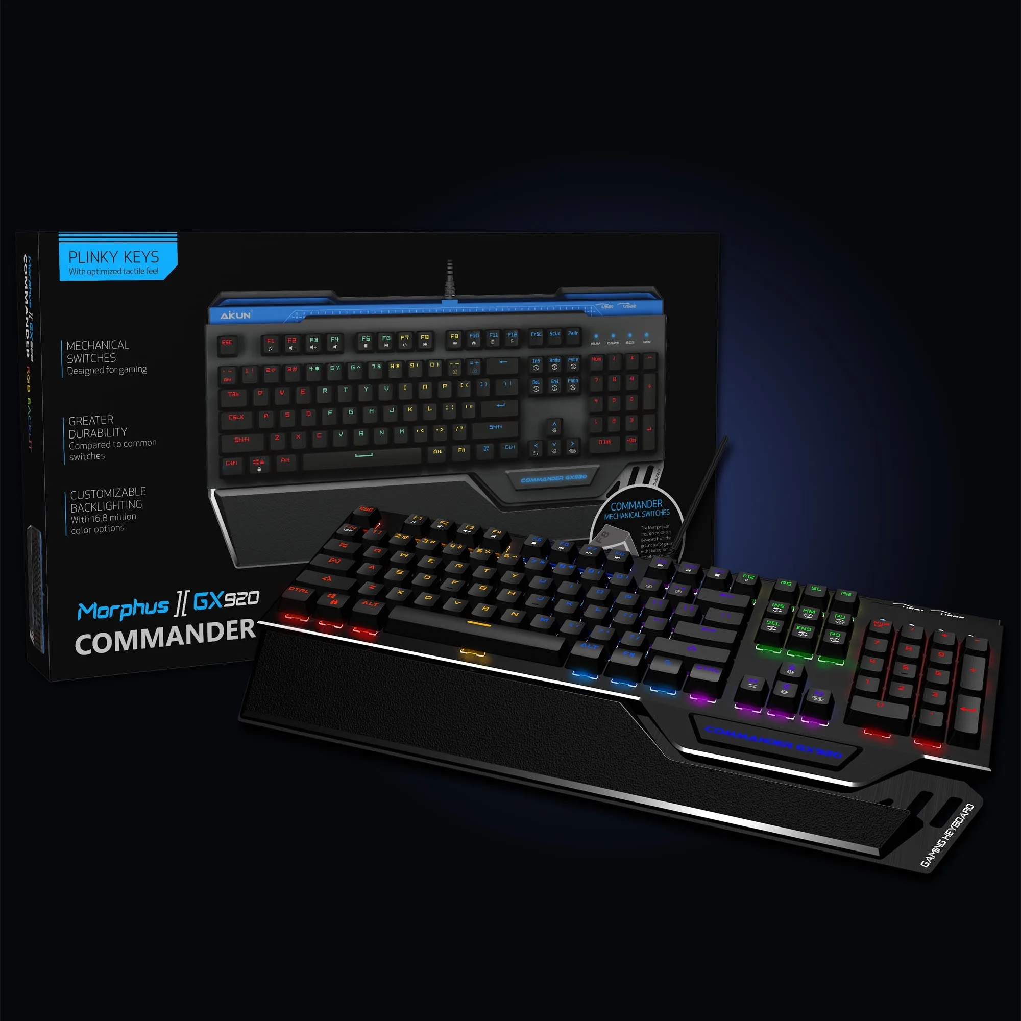  Профессиональная Механическая игровая клавиатура GX920 с RGB-подсветкой водонепроницаемая защитой от фиктивных нажатий двойной