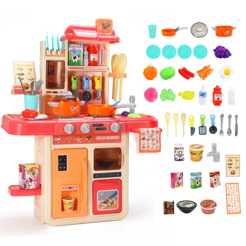 Kids Pretend Play Simulation Appliance Kitchen Games Toy Plastic Children Spraying Mist Kitchen Play Set For Girls Educational