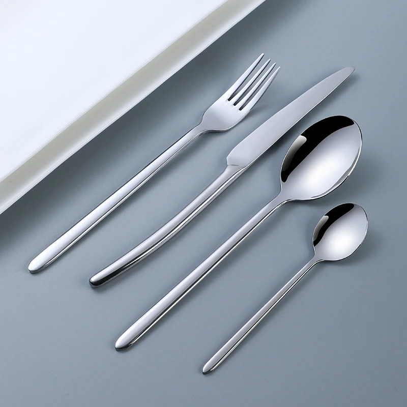 Hotel Cutlery Sets Restaurant Flatware Sets Hot-selling Metal Stainless Steel Silver Royal Sustainable Everyday Support
