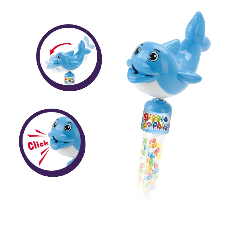 Lovely Dolphin Giggle Head Pop Candy Filling Toys With Candy and Sweets