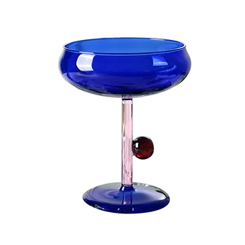 Light luxury unique novelty  highball colored fish bowl cocktail glasses