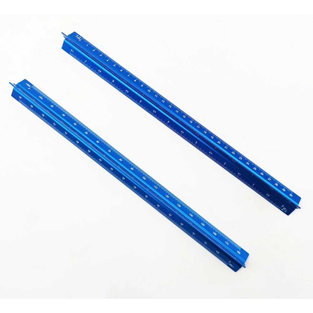 Architectural Scale Ruler Imperial Measurements 12inch Laser-Etched Aluminum Architect Triangular Ruler for Blueprint