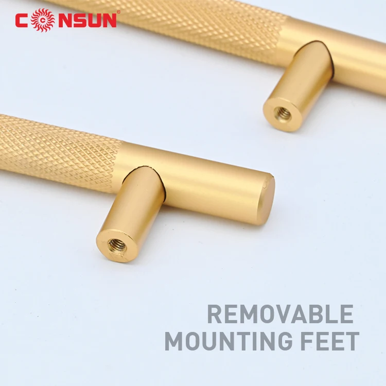CONSUN Brass Gold Bedroom t Bar Door Pull Drawer Knobs Kitchen Cabinet Hardware Furniture Handle