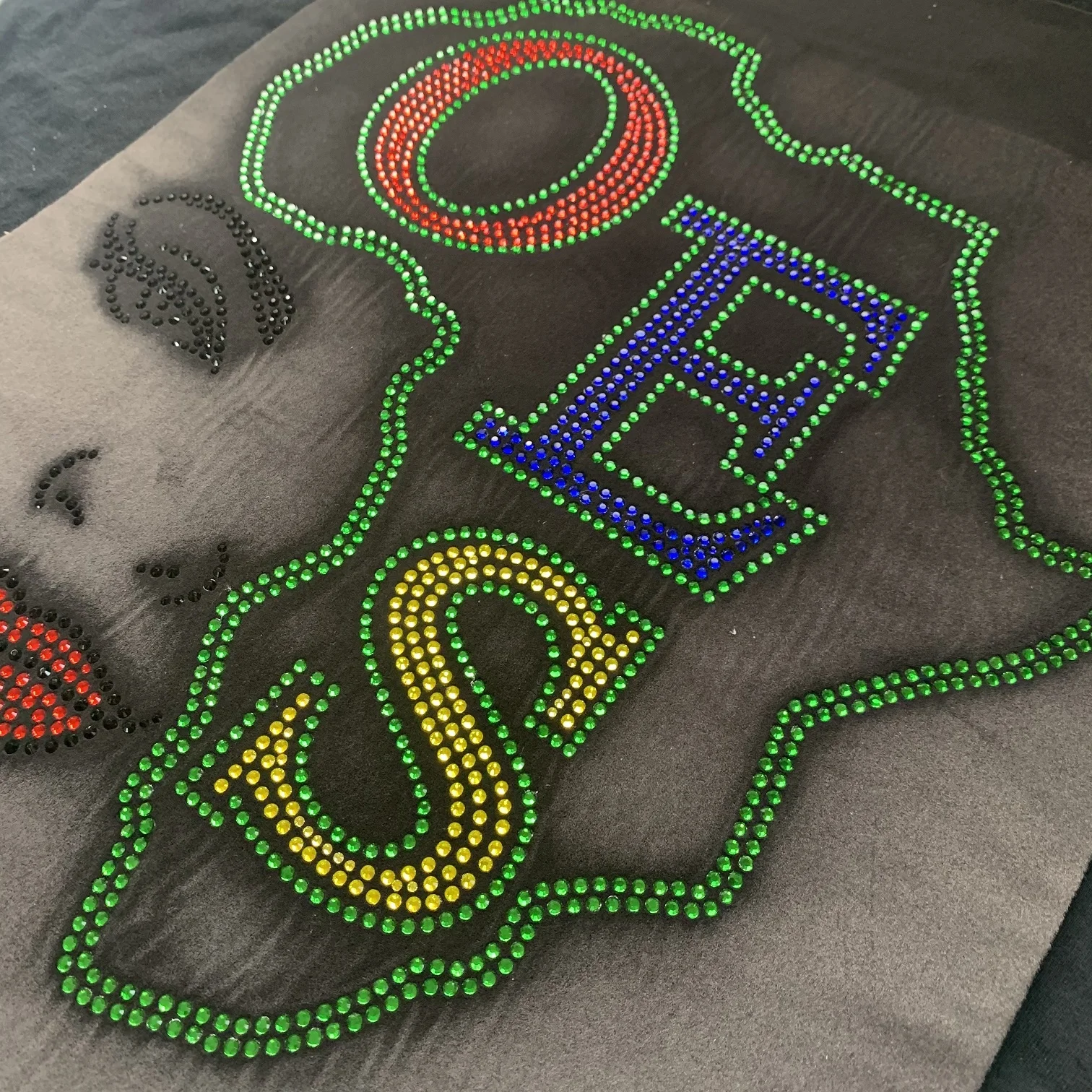 Fashion Bling OES Hot Fix Rhinestone Transfer Custom Rhinestone Iron on Transfer Rhinestone Motifs for Shirt