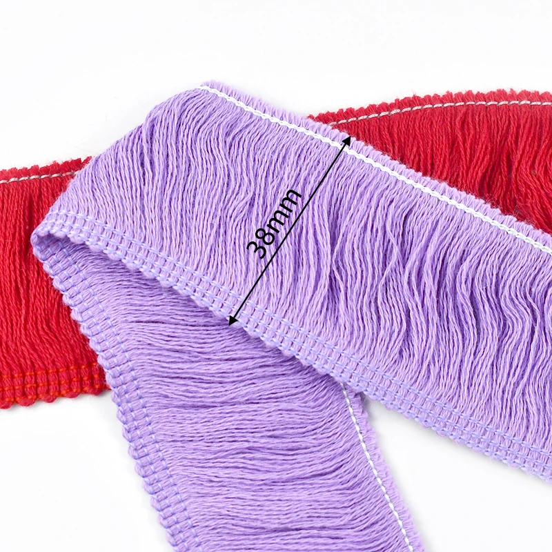 Meetee RC301 38mm DIY Home Textiles Sewing Garment Accessories Tassel Fringe Trim Ribbons Colored Cotton Thread Tassel Lace