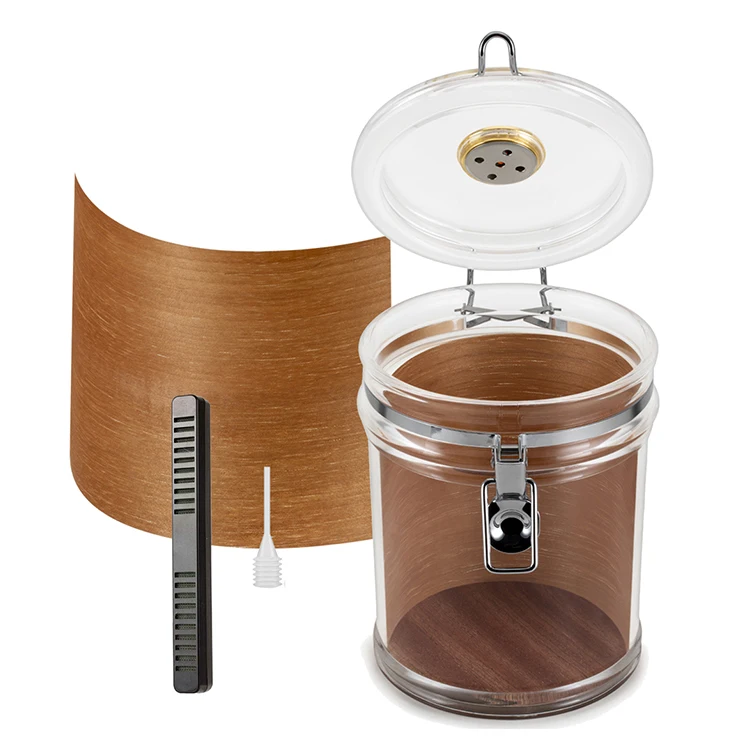 Hot selling  Superior Quality Customized Round Cigar Humidors Jar,Cigar Acrylic Jar