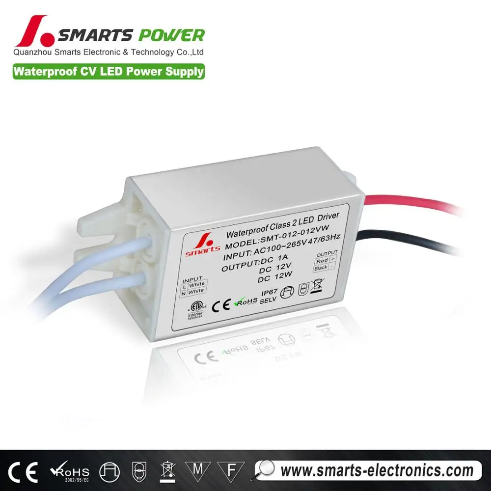 Hot Selling Constant Voltage Slim IP67 Waterproof 12V 24V Led Power Supply 12W