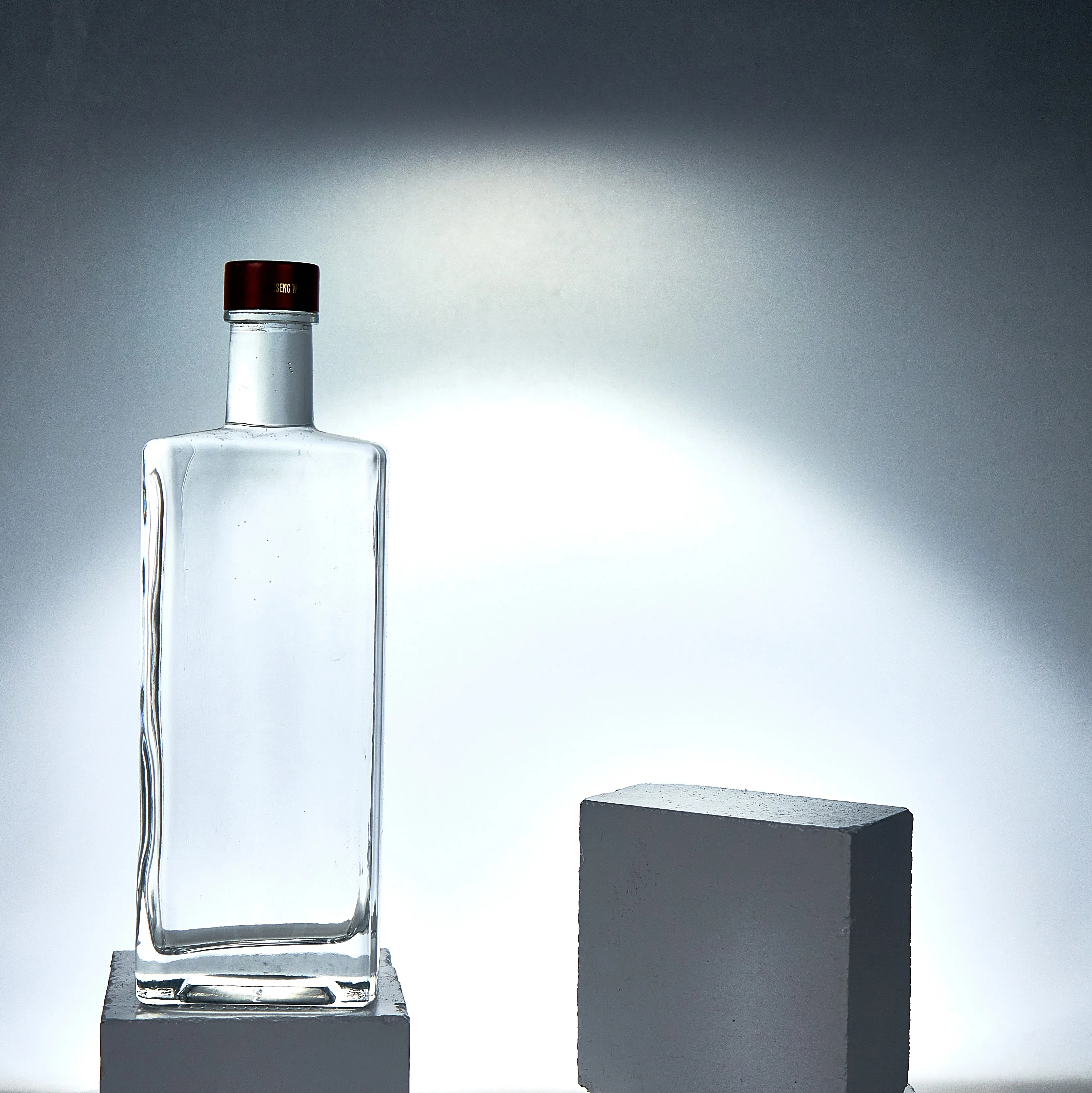 500ml square whiskey glass bottle can be customized logo agave empty glass bottle bottle