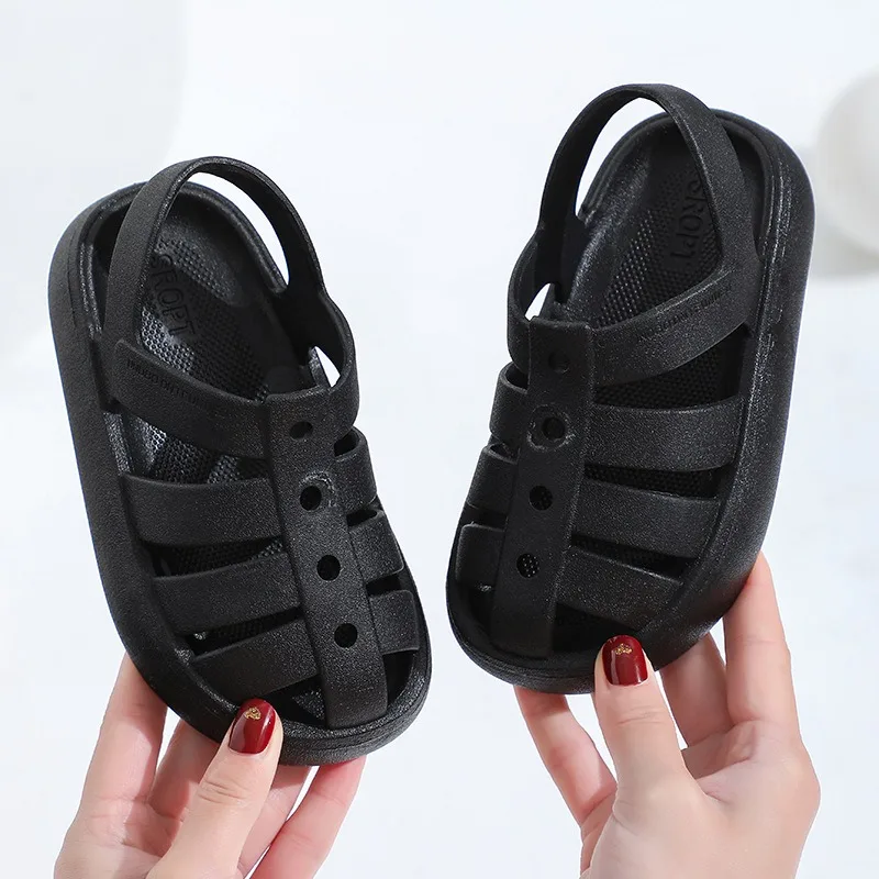 Summer Children Kids Sandals Toddler Girls Soft Casual Shoes Kid Candy PVC Beach Shoes Children Roman White Black sandalias