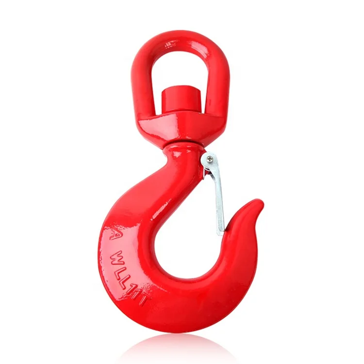 7 Ton Heavy Duty Swivel Eye Ring Alloy Crane Hook with Automatic Locking Spring Latch Product Type Hooks