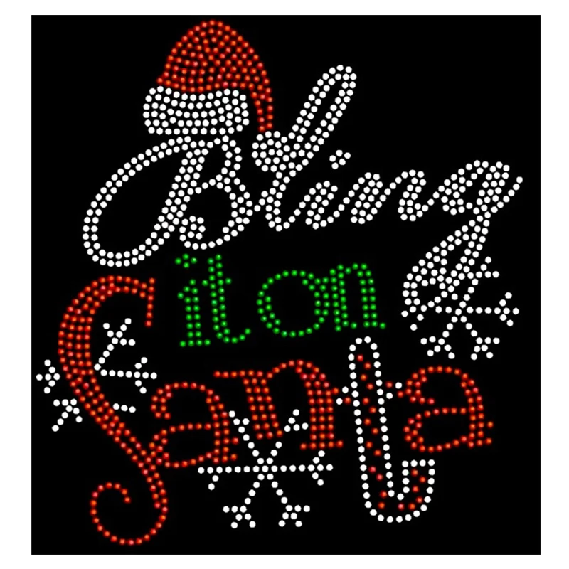 Green Christmas Tree Rhinestone Transfer Iron on