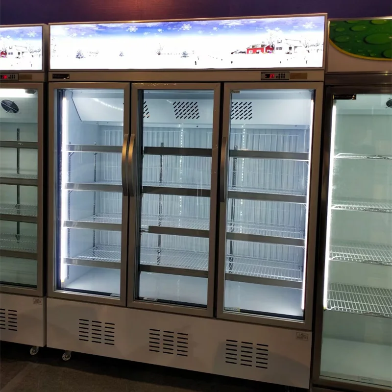  Una ворот стекла Puertas троек доблес Simples Visicooler Con Luz светодиодные Estantes exhibicion El цвет