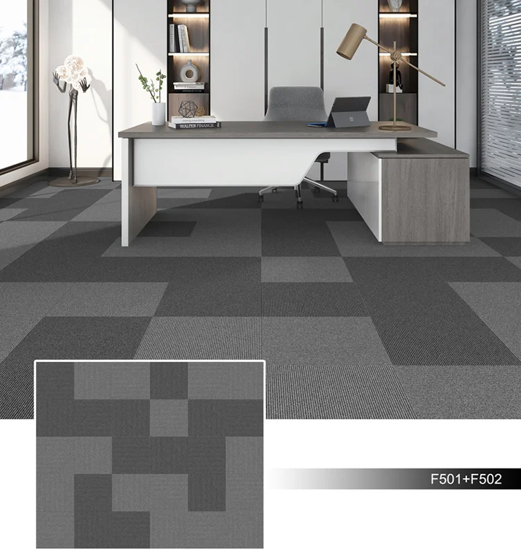 Экологически чистая ковровая плитка для коммерческого офисного пола, звукоизоляционная нескользкая плитка 50x50 для битума