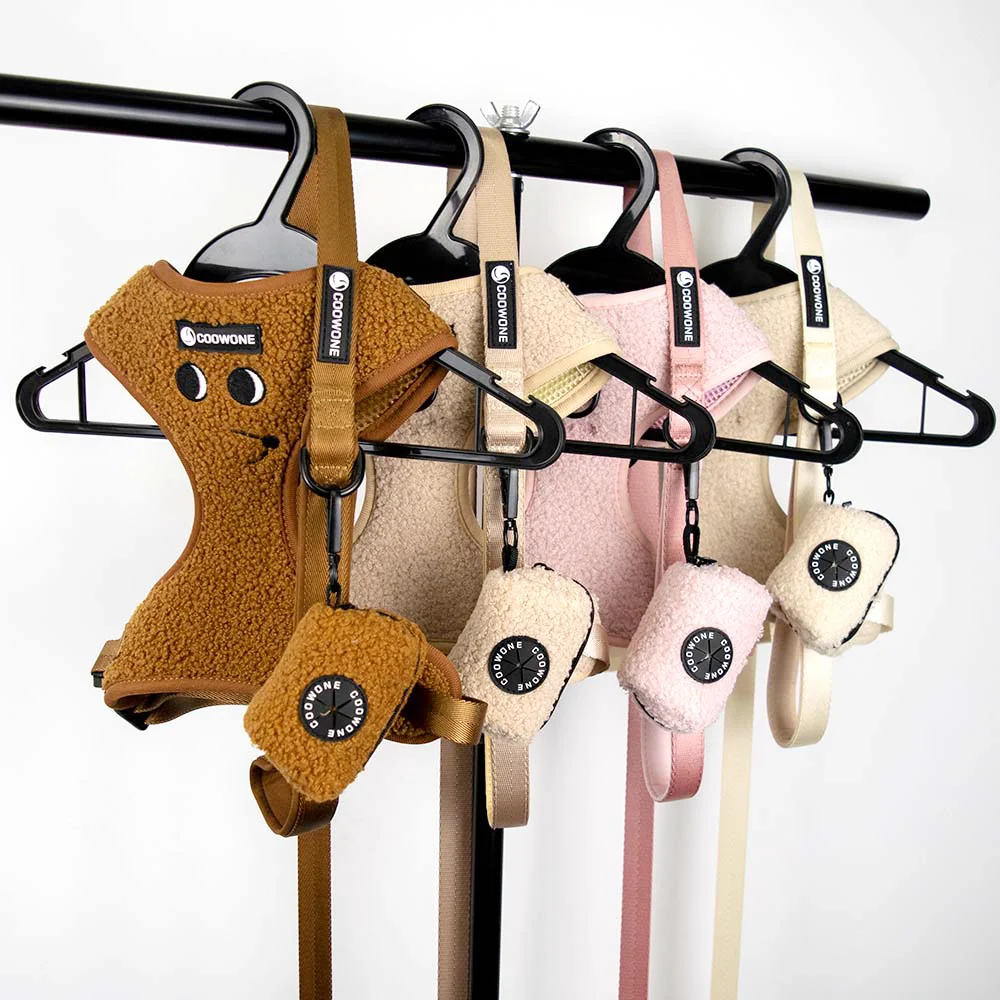 Teddy Dog Harness Set Luxury Designer Personalized Dog Collars And Matching Leashes Rubber Logo