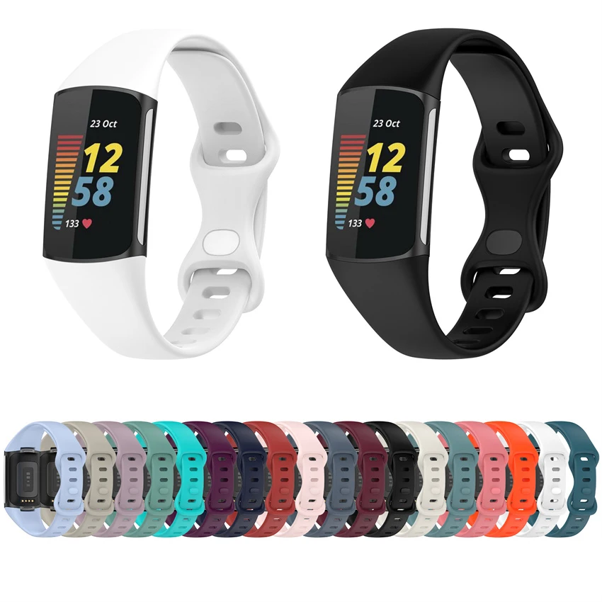 Smart Watch Soft Silicone Band Straps for Fitbit Charge 5 6 Replacement Sport Strap Wrist Bracelet Accessories Correa