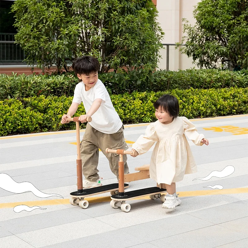 Hot Sale & High Quality Wooden Balance Baby Exercise Toys  6 in 1 Kid Rider on Car, Skate Board, Scooter