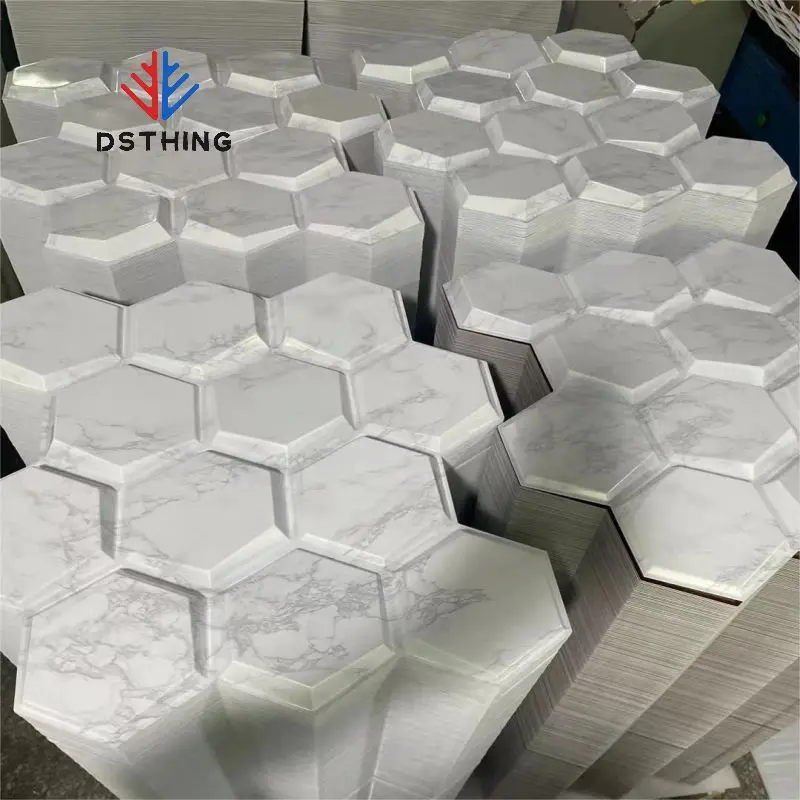 Art 3d Textures 3D Wall Panels Hexagon Design Pack of 12 Tiles indoor decoration self adhesive diy wall panel