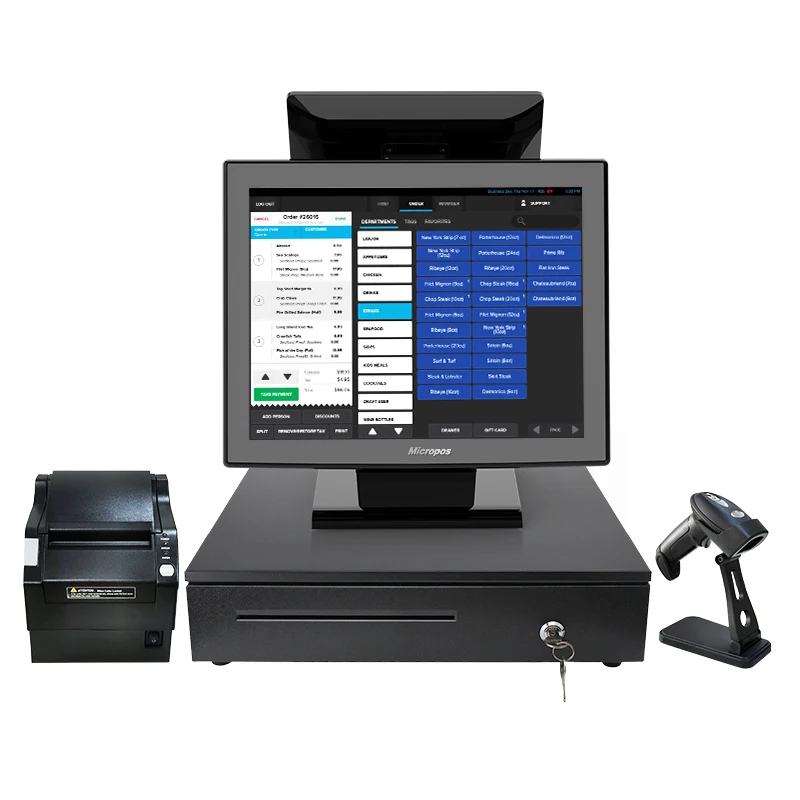 High quality 15 inch online pos system supermarket all in one windows cash register  touch screen pos machine