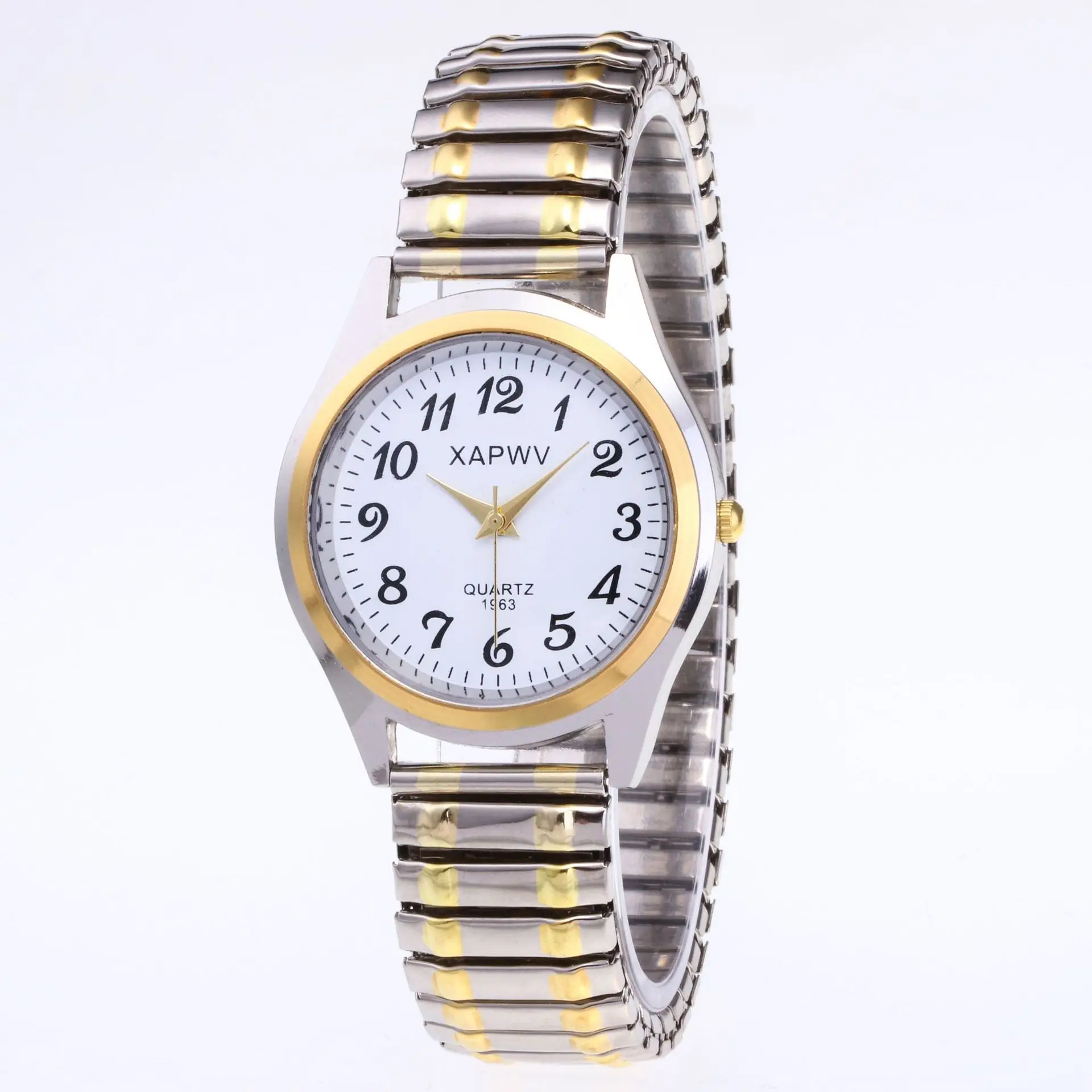 C-1001 Classic large plate quartz watch elastic elastic band digital face watch for men and women