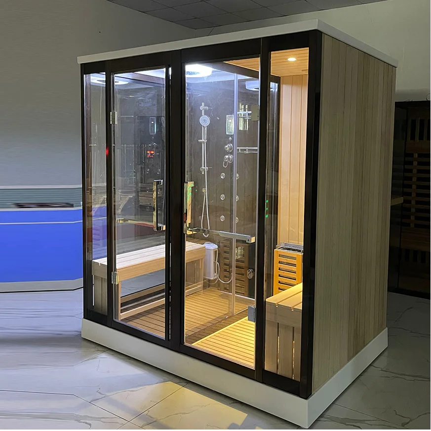 Design most popular cheap new style 2 person Spruce Hemlock Cedar steam room sauna