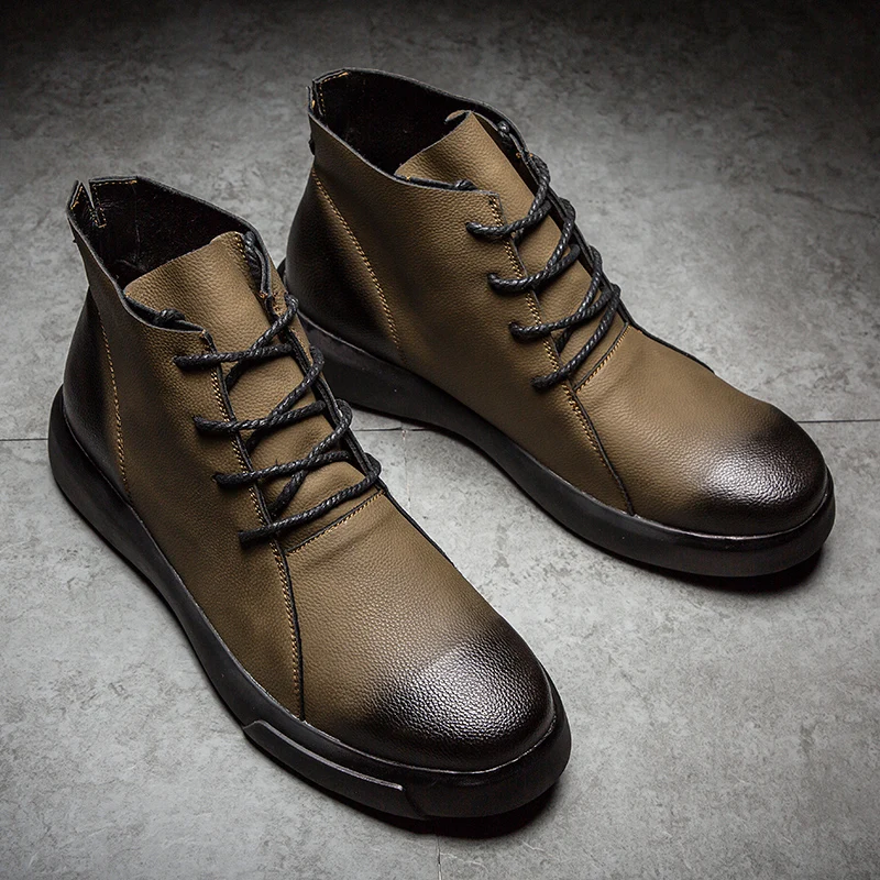 New design lace-up ankle outdoor warm soft lining winter hiking boots for men
